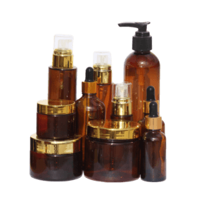 pack emballages cosmétique marron doré