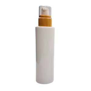 Flacons Laura Blanc Pump Bambou 100ml- Pack'Arijing - Emballages cosmétique