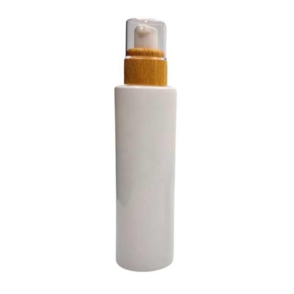 Flacons Laura Blanc Pump Bambou 100ml- Pack'Arijing - Emballages cosmétique