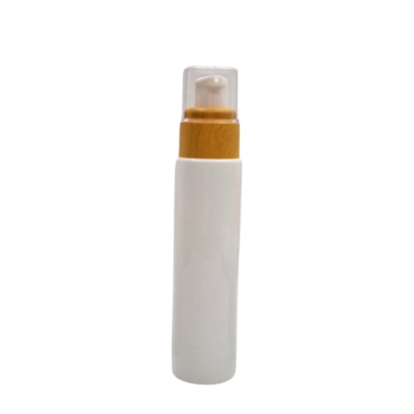 Flacons Laura Blanc Pump Bambou 50ml- Pack'Arijing - Emballages cosmétique