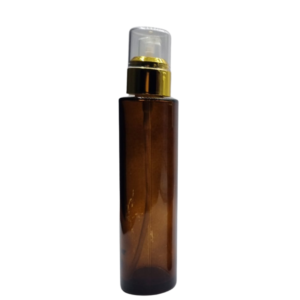 Flacons Laura Marron Pump doré 100ml- Pack'Arijing - Emballages cosmétique