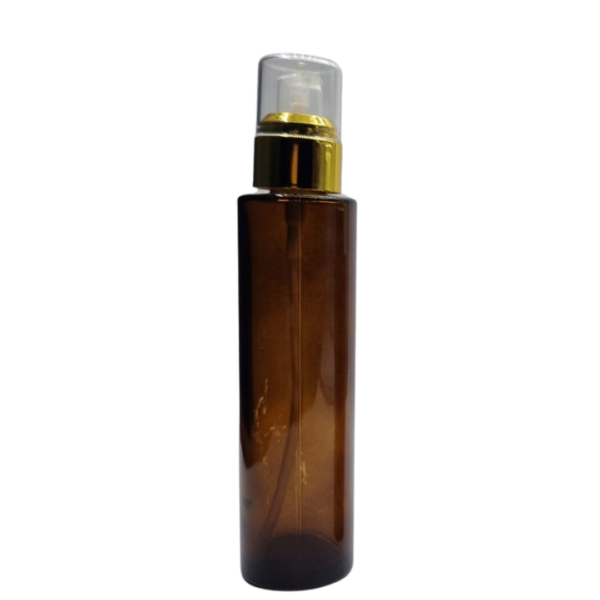 Flacons Laura Marron Pump doré 100ml- Pack'Arijing - Emballages cosmétique