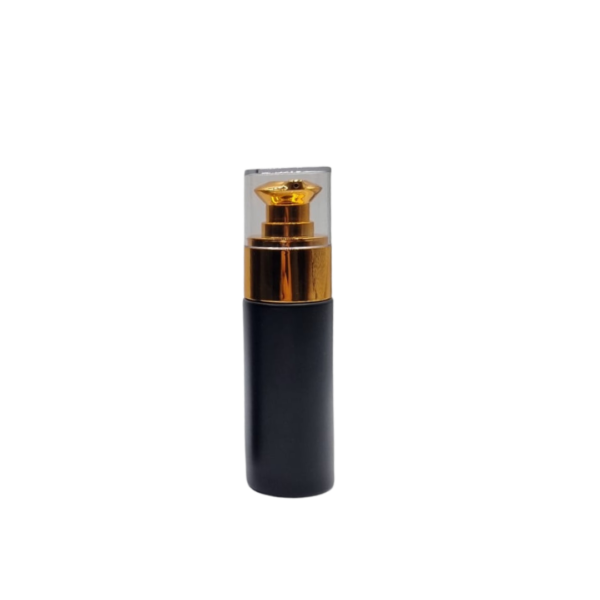 Flacons Laura Noir pump Dorée 30ml- Pack'Arijing - Emballages cosmétique