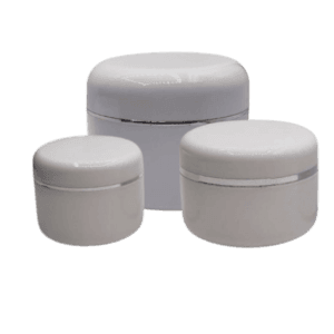 Pot plastique blanc bombé 200g