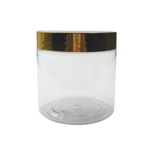 Pot plastique transparent cap Doré 200g
