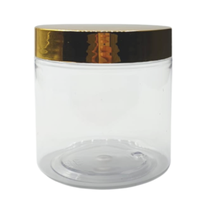 Pot plastique transparent cap Doré 250g