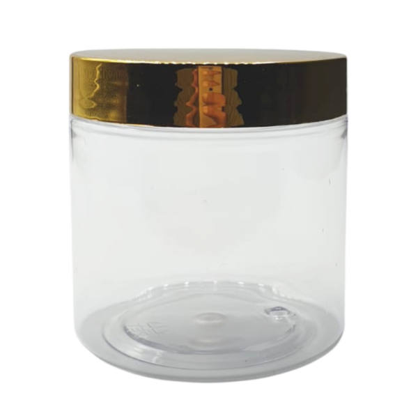 Pot plastique transparent cap Doré 250g