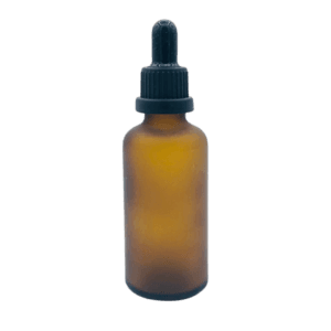 Flacon Pipette 50ml Marron Sablé/Mat Bague Noir Sécurisé