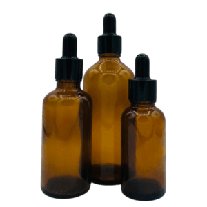 Flacon Pipette 100ml Marron Brillant Bague Noir