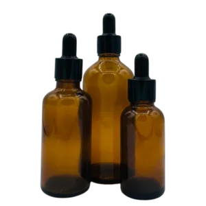 Flacon Pipette 50ml Marron Brillant Bague Noir