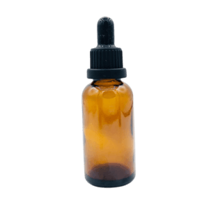 Flacon Pipette 50ml Marron Brillant Bague Noir Sécurisé