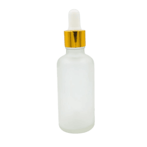 Flacon Pipette 100ml Transparent Sablé/Matte Bague Doré