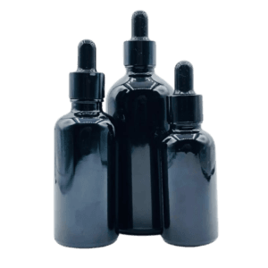 Flacon Pipette 100ml Noir Brillant Bague Noir