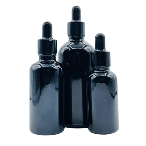 Flacon Pipette 100ml Noir Brillant Bague Noir
