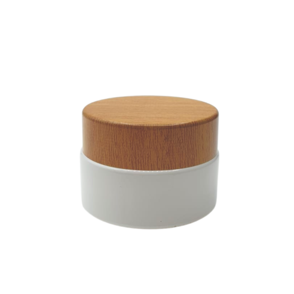 Pot en verre Blanc cap Bambou 20g