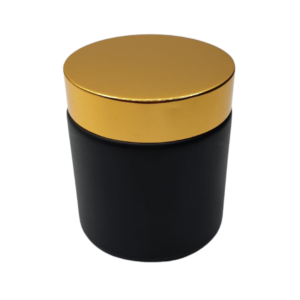 Pot en verre Noir mat cap Doré 100g