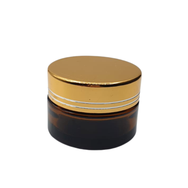 Pot en verre marron cap doré 20g