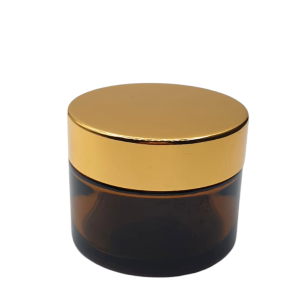 Pot en verre marron cap doré 50g