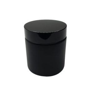 Pot en verre mat cap noire 100g