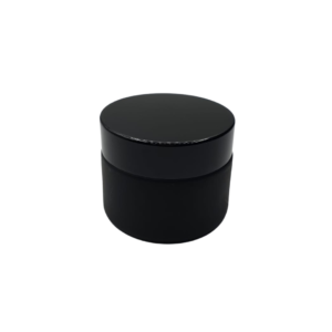 Pot en verre mat cap noire 50g