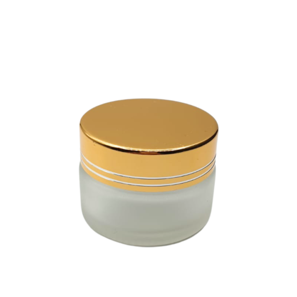Pot en verre sablé cap doré 20g