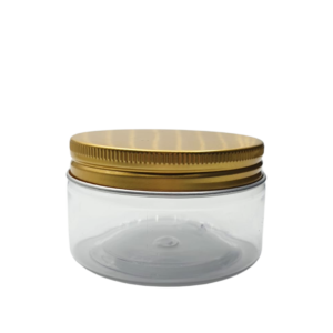 Pot plastique transparent cap Aluminium Doré 100g