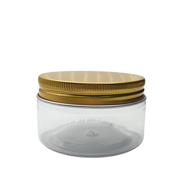 Pot plastique transparent cap Aluminium Doré 100g