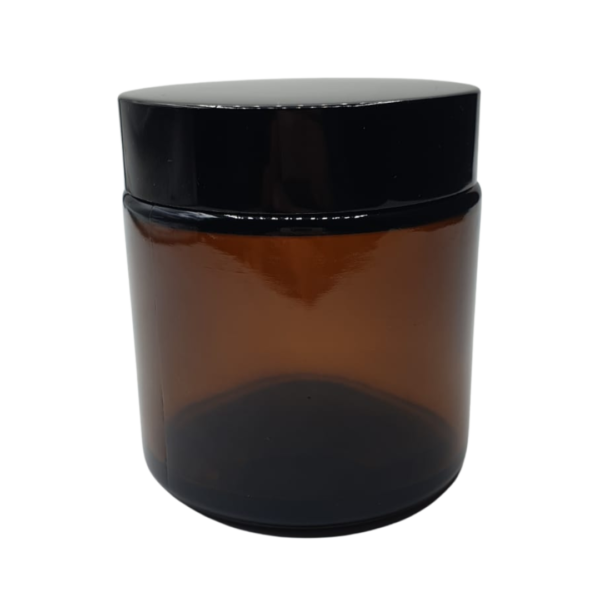 Pot en verre Marron cap noir 100g