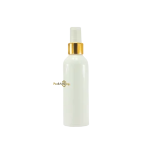 12 Spray en plastique blanc bouchon blanc bag doré 100ml