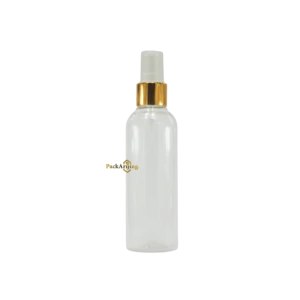 12 Spray en plastique transparent bouchon blanc bag doré 100ml