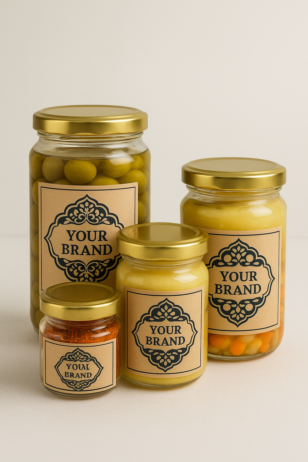 Pots en verre pour safran, gelée royale, olives et légumes – Pack’Arijing