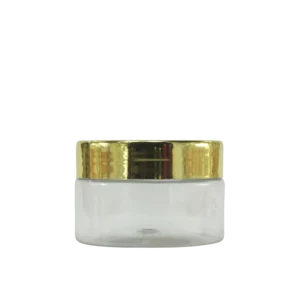 Pot Plastique transparent cap doré 100g