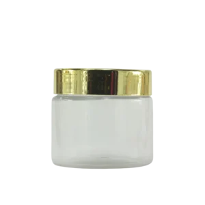 Pot Plastique transparent cap doré 250g