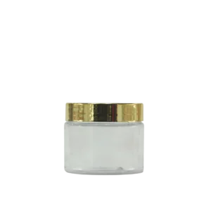 Pot Plastique transparent cap doré 50g