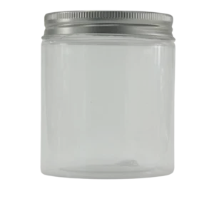 Pots Plastique transparent cap Argentée 250g