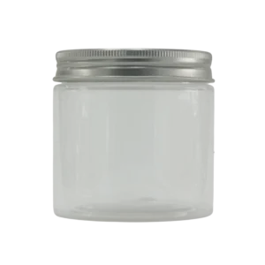 Pots Plastique transparent cap aluminium Argentée 200g