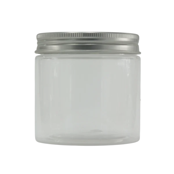 Pots Plastique transparent cap aluminium Argentée 200g