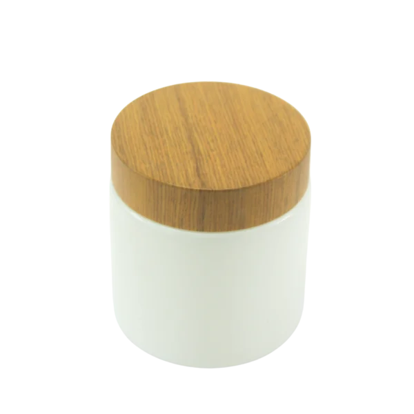 Pot en verre Blanc cap Bambou 100g – Image 3