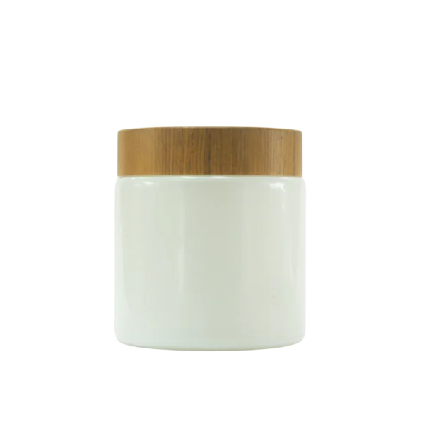 pot en verre blanc cap bambou 100g