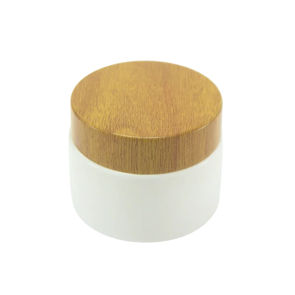 Pot en verre Blanc cap Bambou 50g – Image 2