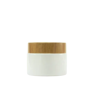 pot en verre blanc cap bambou 50g