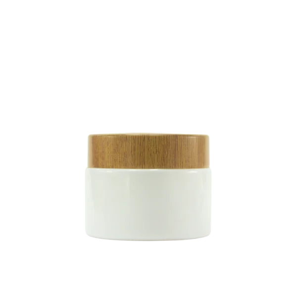 pot en verre blanc cap bambou 50g