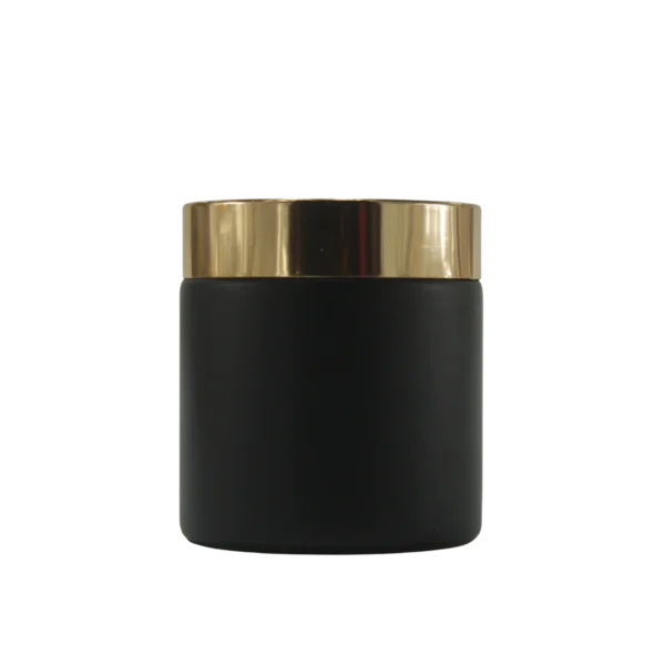 pot en verre noir cap doré 100g