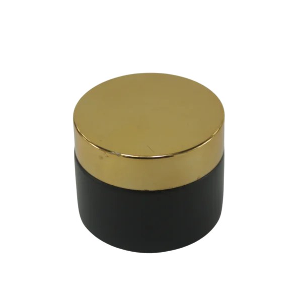 Pot en verre Noir mat cap Doré 50g – Image 2