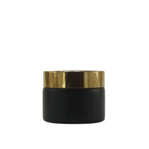 pot en verre noir cap doré 50g