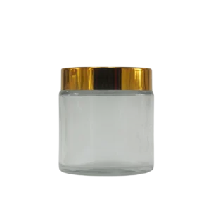 pot en verre transparent cap doré 100g