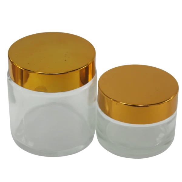 Pot en verre Transparent  cap doré 50g – Image 4