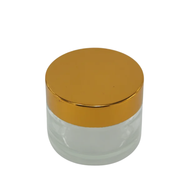 Pot en verre Transparent  cap doré 50g – Image 2
