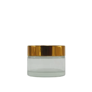 pot en verre transparent cap doré 50g
