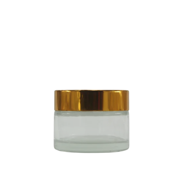 pot en verre transparent cap doré 50g